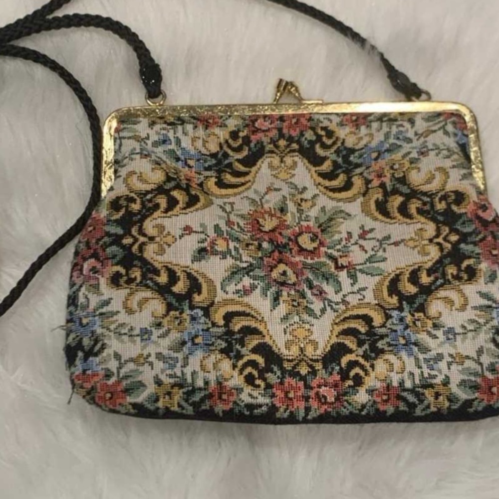 Floral Tapestry Crossbody Bag